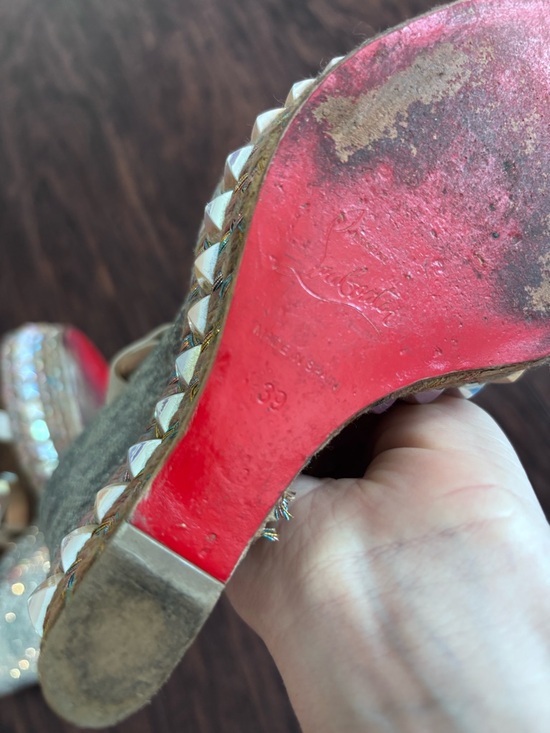 Christian Louboutin Iridescent Studded Platform Sandals